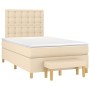 Cama box spring con colchón tela color crema 120x200 cm de , Camas y somieres - Ref: Foro24-3137466, Precio: 447,83 €, Descue...