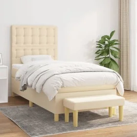 Boxspringbett mit cremefarbener Stoffmatratze 100x200 cm von , Betten und Lattenroste - Ref: Foro24-3137458, Preis: 376,64 €,...