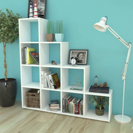 Estantería librería en forma de escalera 142 cm blanca de vidaXL, Librerías y estanterías - Ref: Foro24-242550, Precio: 139,7...