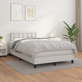 Cama box spring con colchón cuero sintético blanco 120x200 cm de , Camas y somieres - Ref: Foro24-3141114, Precio: 401,97 €, ...