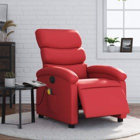 Sillón de masaje reclinable eléctrico de cuero artificial rojo en Sillones | Comprar online en Foru.es