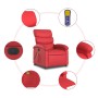 Sillón de masaje reclinable eléctrico de cuero artificial rojo en Sillones | Comprar online en Foru.es