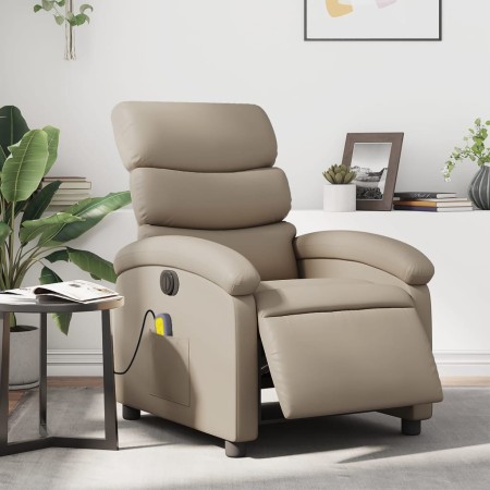 Sillón reclinable de masaje eléctrico cuero sintético capuchino en Sillones | Comprar online en Foru.es