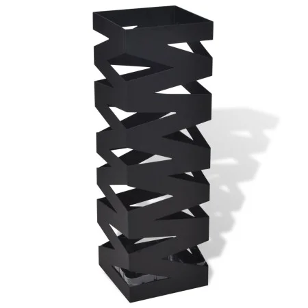 Paragüero cuadrado soporte para bastones de acero negro 48,5 cm de vidaXL, Paragüeros - Ref: Foro24-242469, Precio: 32,39 €, ...