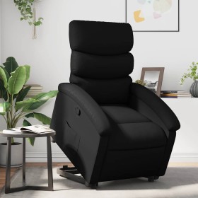 Sillón reclinable elevable cuero artificial negro en Sillones | Comprar online en Foru.es