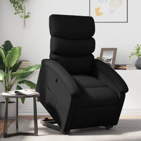 Sillón reclinable elevable cuero artificial negro en Sillones | Comprar online en Foru.es