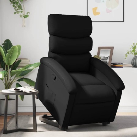 Sillón reclinable elevable cuero artificial negro en Sillones | Comprar online en Foru.es