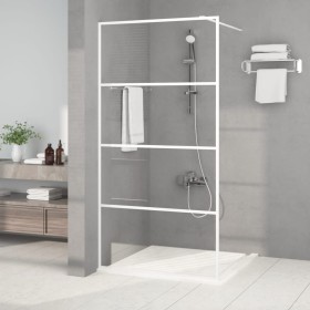Mampara de ducha vidrio ESG transparente blanco 100x195 cm de , Paredes y mamparas de ducha - Ref: Foro24-152142, Precio: 149...