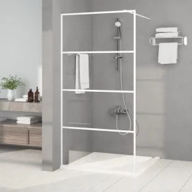 Transparent white ESG glass shower screen 100x195 cm by , Shower walls and screens - Ref: Foro24-152142, Price: 158,16 €, Dis...