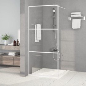 Mampara de ducha vidrio ESG transparente blanco 90x195 cm de , Paredes y mamparas de ducha - Ref: Foro24-152121, Precio: 144,...