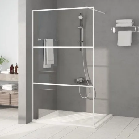 Transparent white ESG glass shower screen 115x195 cm by , Shower walls and screens - Ref: Foro24-152123, Price: 165,35 €, Dis...