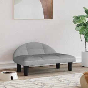 Cama para perros de terciopelo gris claro 70x52x30 cm en Camas para perros | Comprar online en Foru.es