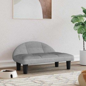 Cama para perros de terciopelo gris claro 70x52x30 cm en Camas para perros | Comprar online en Foru.es