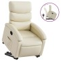 Sillón reclinable elevable cuero artificial color crema en Sillones | Comprar online en Foru.es