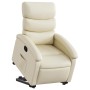 Sillón reclinable elevable cuero artificial color crema en Sillones | Comprar online en Foru.es
