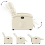 Sillón reclinable elevable cuero artificial color crema en Sillones | Comprar online en Foru.es