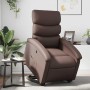 Sillón reclinable elevable cuero sintético marrón en Sillones | Comprar online en Foru.es