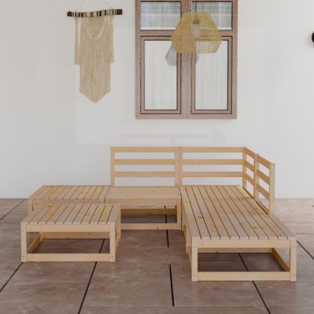 Juego de muebles de jardín 6 piezas madera maciza de pino de , Conjuntos de jardín - Ref: Foro24-3075499, Precio: 320,57 €, D...
