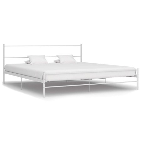 Estructura de cama de metal blanca 180x200 cm de , Camas y somieres - Ref: Foro24-284697, Precio: 117,49 €, Descuento: %