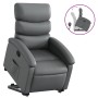 Sillón reclinable elevable cuero artificial gris en Sillones | Comprar online en Foru.es