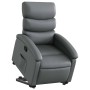 Sillón reclinable elevable cuero artificial gris en Sillones | Comprar online en Foru.es