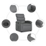 Sillón reclinable elevable cuero artificial gris en Sillones | Comprar online en Foru.es