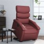 Sillón reclinable elevable cuero artificial rojo tinto en Sillones | Comprar online en Foru.es