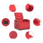 Sillón reclinable elevable cuero artificial rojo en Sillones | Comprar online en Foru.es