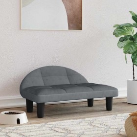 Cama para perros de terciopelo gris oscuro 70x52x30 cm en Camas para perros | Comprar online en Foru.es