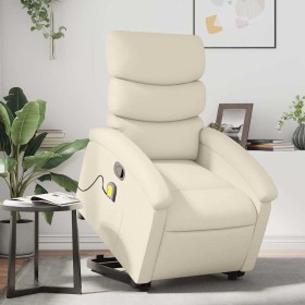 Sillón reclinable de masaje de pie cuero artificial color crema en Sillones | Comprar online en Foru.es