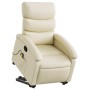 Sillón reclinable de masaje de pie cuero artificial color crema en Sillones | Comprar online en Foru.es