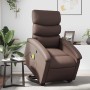 Sillón reclinable de masaje de pie de cuero sintético marrón en Sillones | Comprar online en Foru.es
