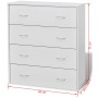 Aparador con 4 cajones blanco 60x30,5x71 cm de vidaXL, Aparadores - Ref: Foro24-242545, Precio: 91,52 €, Descuento: %