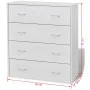 Aparador con 4 cajones blanco 60x30,5x71 cm de vidaXL, Aparadores - Ref: Foro24-242545, Precio: 85,75 €, Descuento: %