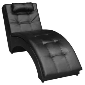 Diván con almohada de cuero sintético negro de vidaXL, Divanes - Ref: Foro24-242216, Precio: 207,12 €, Descuento: %