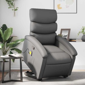 Sillón reclinable de masaje de pie cuero artificial gris en Sillones | Comprar online en Foru.es