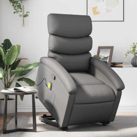 Sillón reclinable de masaje de pie cuero artificial gris en Sillones | Comprar online en Foru.es