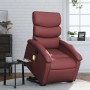 Sillón reclinable de masaje de pie cuero artificial rojo tinto en Sillones | Comprar online en Foru.es
