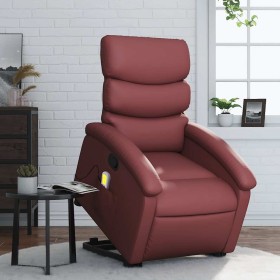 Sillón reclinable de masaje de pie cuero artificial rojo tinto en Sillones | Comprar online en Foru.es