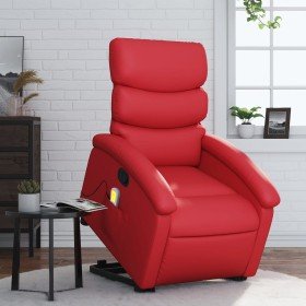 Sillón reclinable de masaje de pie cuero artificial rojo en Sillones | Comprar online en Foru.es