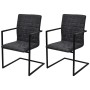Sillas de comedor voladizas 2 unidades cuero sintético negro de vidaXL, Sillas de comedor - Ref: Foro24-242285, Precio: 204,7...