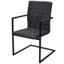 Sillas de comedor voladizas 2 unidades cuero sintético negro de vidaXL, Sillas de comedor - Ref: Foro24-242285, Precio: 204,7...