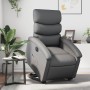 Sillón reclinable elevable eléctrico de cuero sintético gris en Sillones | Comprar online en Foru.es