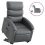 Sillón reclinable elevable eléctrico de cuero sintético gris en Sillones | Comprar online en Foru.es