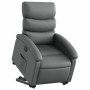 Sillón reclinable elevable eléctrico de cuero sintético gris en Sillones | Comprar online en Foru.es