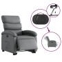 Sillón reclinable elevable eléctrico de cuero sintético gris en Sillones | Comprar online en Foru.es