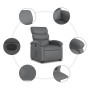 Sillón reclinable elevable eléctrico de cuero sintético gris en Sillones | Comprar online en Foru.es