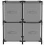 Armario almacenaje de acero con 4 cestas tela gris 63x30x71 cm de , Taquillas y armarios de almacenamiento - Ref: Foro24-3372...