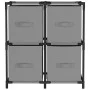 Armario almacenaje de acero con 4 cestas tela gris 63x30x71 cm de , Taquillas y armarios de almacenamiento - Ref: Foro24-3372...