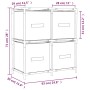 Armario almacenaje de acero con 4 cestas tela gris 63x30x71 cm de , Taquillas y armarios de almacenamiento - Ref: Foro24-3372...